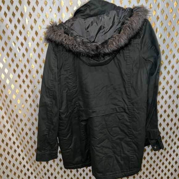 Ci Sono green coat for hooded Sherpa fluffy size L - Picture 3 of 5